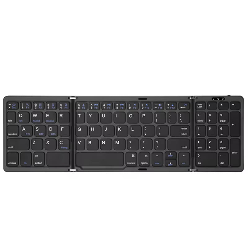 TriFoldable Bluetooth 5.1 Keyboard Mini Keyboard Keyboard Portable Tablet Keyboard Mute Keyboard for Laptop Windows Android IOS