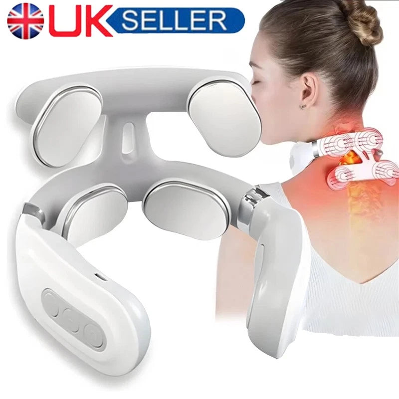Electric Cervical Neck Pulse Massager Pain Shoulder Relief Body Muscle Relax UK