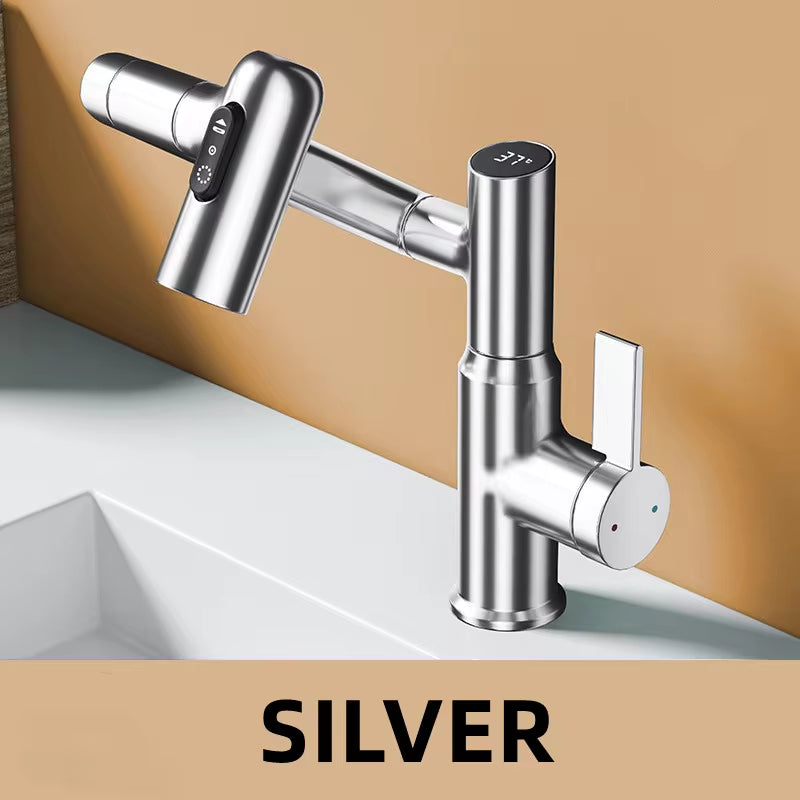 Revolutionary 360° Digital Display LED Basin Faucet - Multi-Function Hot & Cold Water Sink Mixer for Ultimate Bathroom Experience