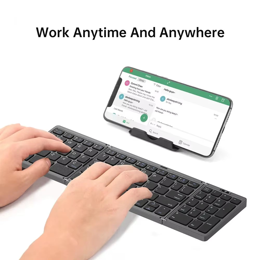 TriFoldable Bluetooth 5.1 Keyboard Mini Keyboard Keyboard Portable Tablet Keyboard Mute Keyboard for Laptop Windows Android IOS