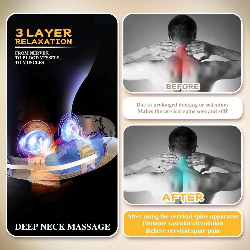 Electric Cervical Neck Pulse Massager Pain Shoulder Relief Body Muscle Relax UK