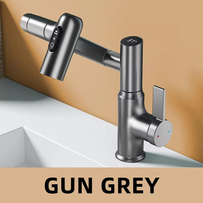 Revolutionary 360° Digital Display LED Basin Faucet - Multi-Function Hot & Cold Water Sink Mixer for Ultimate Bathroom Experience