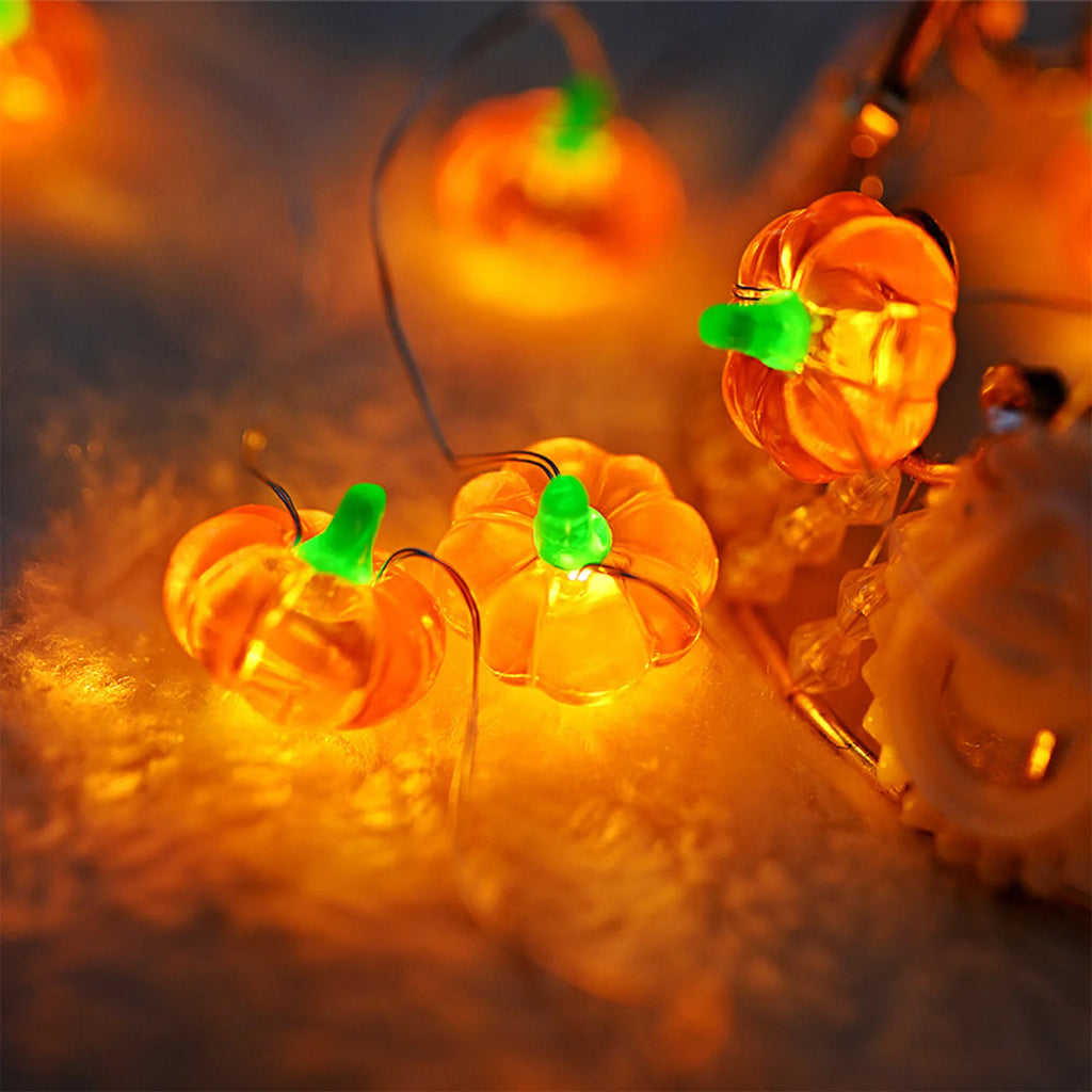 Spooktacular Pumpkin Horror Eyeball LED String Lights - USB Powered 20/40 LEDs for Haunting Halloween Party Decor!