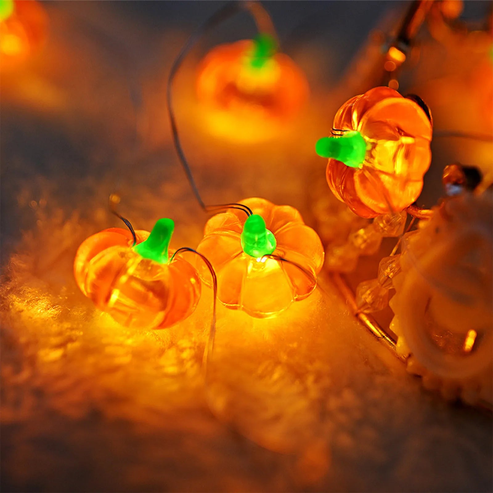Spooktacular Pumpkin Horror Eyeball LED String Lights - USB Powered 20/40 LEDs for Haunting Halloween Party Decor!