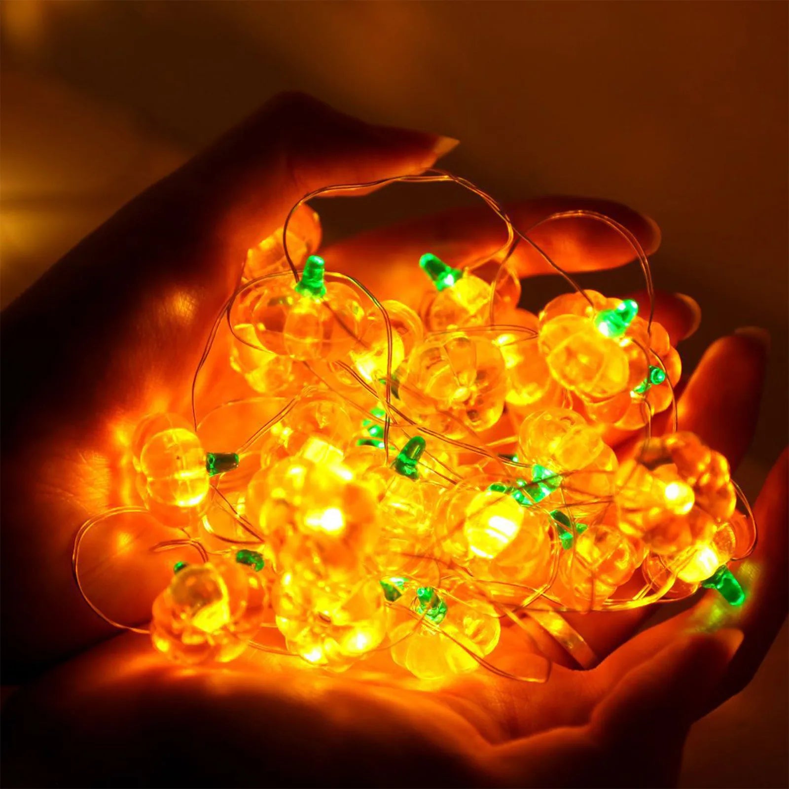 Spooktacular Pumpkin Horror Eyeball LED String Lights - USB Powered 20/40 LEDs for Haunting Halloween Party Decor!