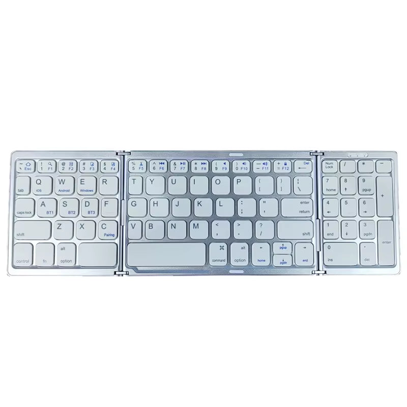 TriFoldable Bluetooth 5.1 Keyboard Mini Keyboard Keyboard Portable Tablet Keyboard Mute Keyboard for Laptop Windows Android IOS