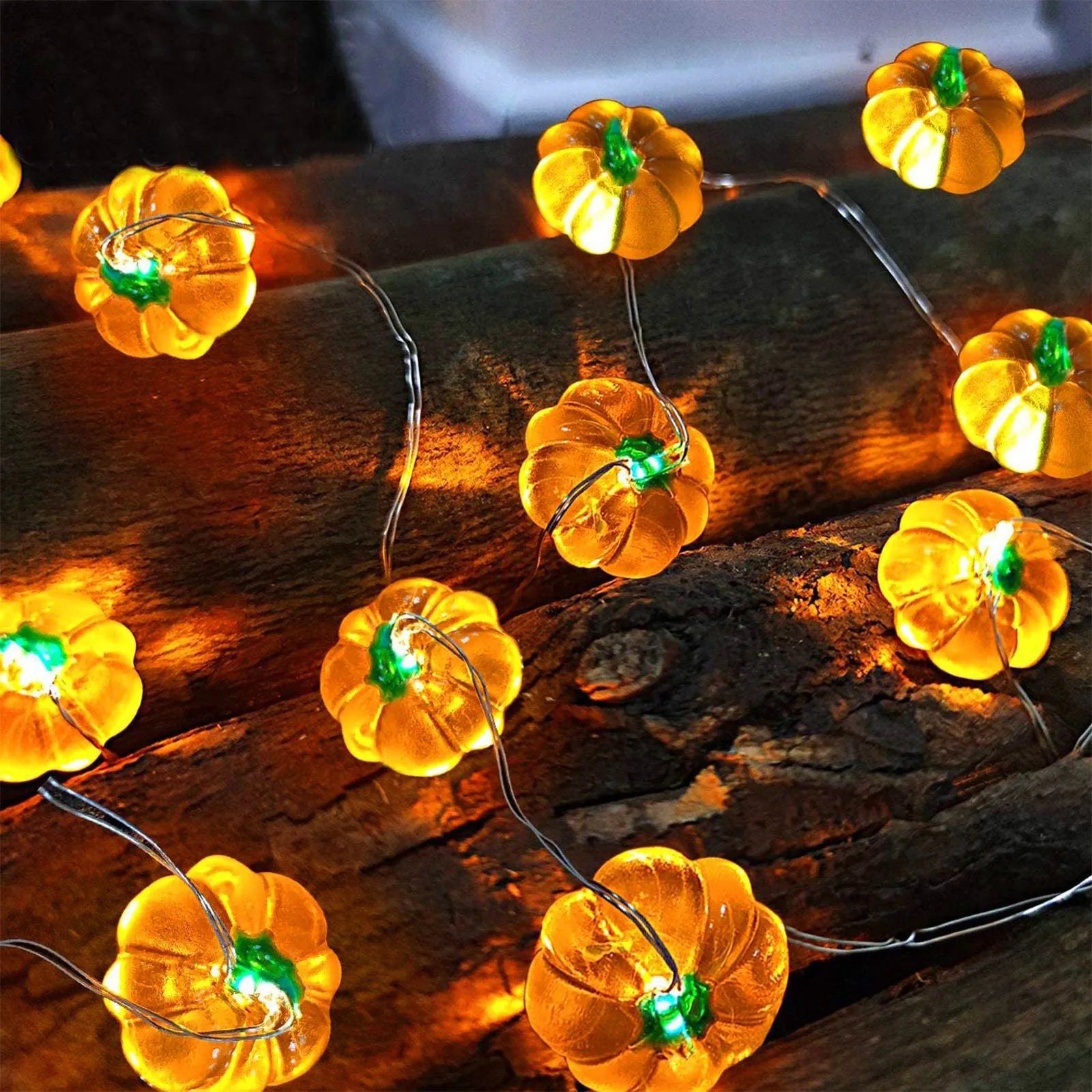 Spooktacular Pumpkin Horror Eyeball LED String Lights - USB Powered 20/40 LEDs for Haunting Halloween Party Decor!