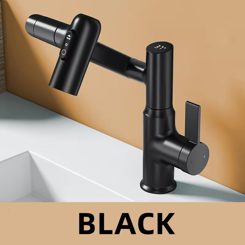 Revolutionary 360° Digital Display LED Basin Faucet - Multi-Function Hot & Cold Water Sink Mixer for Ultimate Bathroom Experience