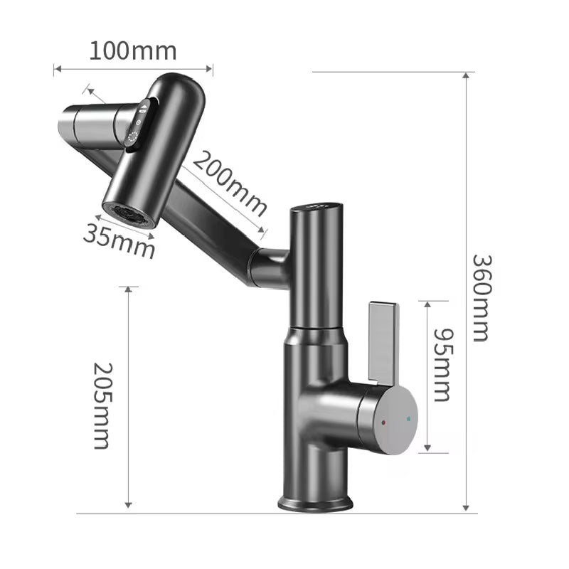 Revolutionary 360° Digital Display LED Basin Faucet - Multi-Function Hot & Cold Water Sink Mixer for Ultimate Bathroom Experience